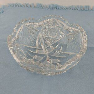 Vintage American brilliant cut glass serving bowl